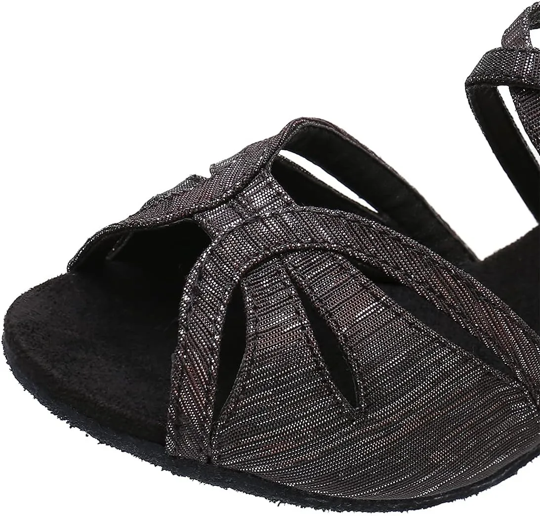 Women's Latin Dance Shoes Ballroom Salsa Professional Practice Performance Satin Dancing Shoes