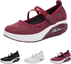 Women's Walking Cushioning Comfort Fitness Casual Non-Slip Adjustable Breathable mesh Fitness Lightweight Work Nurse and Elderly Shoes