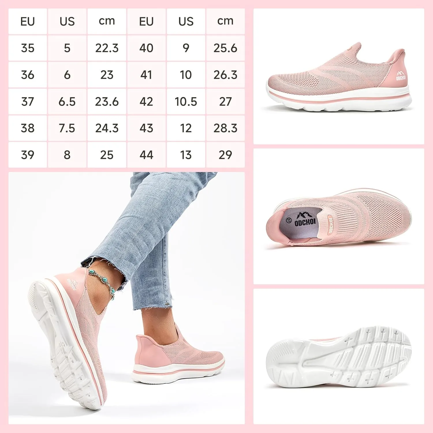 Womens Wide Toe Box Shoes Hands Free Slip on Sneakers Lightweight Tennis Walking Shoes for Gym Workouts