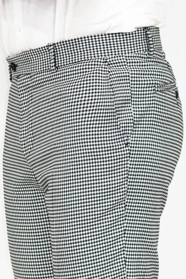 WSS Slim Fit Houndstoodh Pattern Grey Men Pants  - Singen